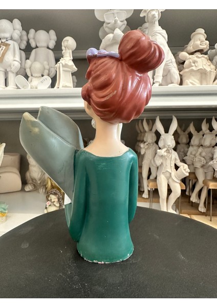Telefonlu Buket Tutan Kız Dekoratif Polyester Obje, Saksı, Vazo