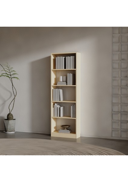And Suntalam Kitaplık ( 180 x 60 x 24 ) Krem ( Mat )