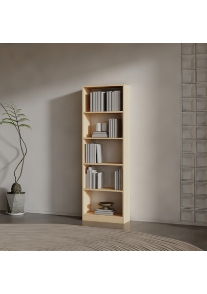 And Suntalam Kitaplık ( 180 x 60 x 24 ) Akçaağaç ( Mat )