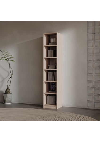 Tosco Suntalam Kitaplık ( 200 x 40 x 40 ) Hareli Ceviz (Mat)