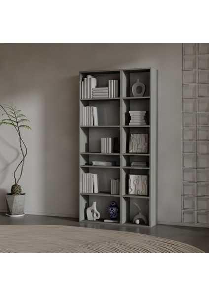 Aro Suntalam Kitaplık ( 200 x 100 x 37 ) Antrasit ( Mat )