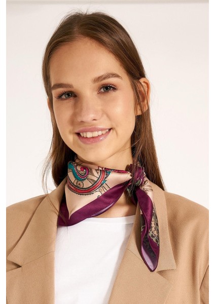 13458 Etro Desenli Mor Bandana Fular