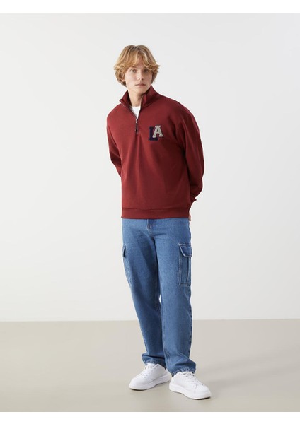 Xsıde Dik Yaka Uzun Kollu Nakışlı Erkek Sweatshirt fiyatları