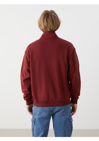 Xsıde Dik Yaka Uzun Kollu Nakışlı Erkek Sweatshirt fırsatları