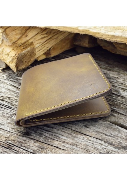 Cy Leather Eternal Classic Camel Hakiki Deri El Yapımı Erkek Cüzdanı