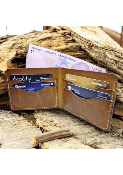 Cy Leather Eternal Classic Camel Hakiki Deri El Yapımı Erkek Cüzdanı fırsatları