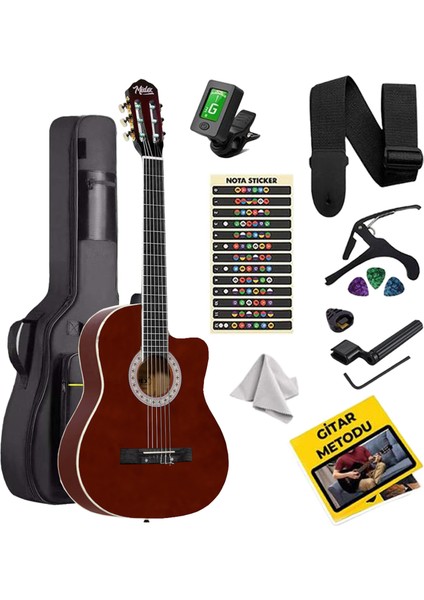 MGX-100BRW-BAG Üst Seviye Klasik Gitar 4/4 Sap Ayarlı