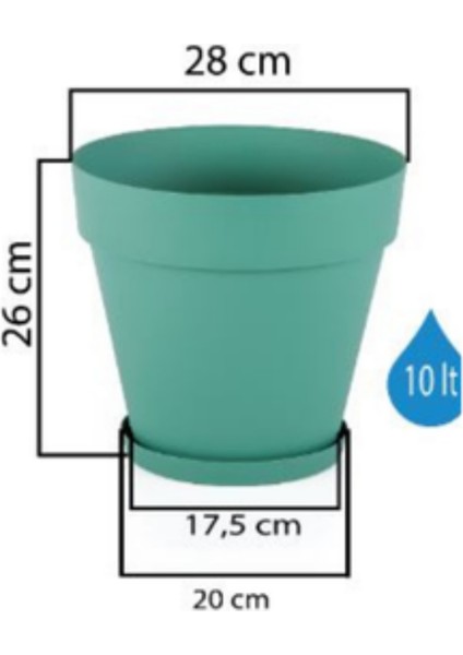 10 Lt Tabaklı Izgaralı Dekoratif Plastik Yalı Saksı