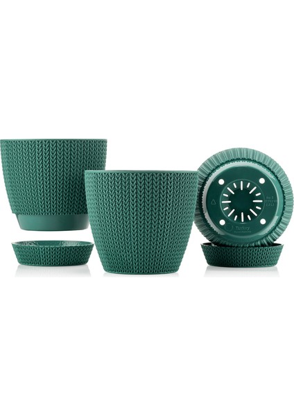 Sümela Örgü Saksı 5 Litre Kendinden Tabaklı Bitki Çiçek Saksısı modelleri