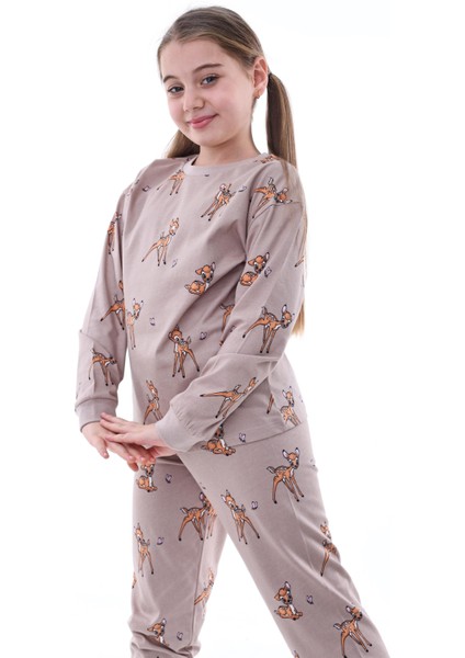 %100 Pamuk Ceylan Desenli Garson Boy Kız Çocuk Pijama Takımı fırsatları