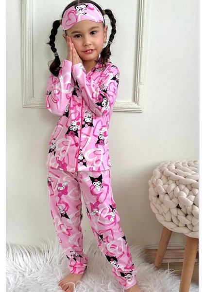 Kuromi Kedi Desenli Kız Çocuk Pijama Takımı - Pembe fiyatları