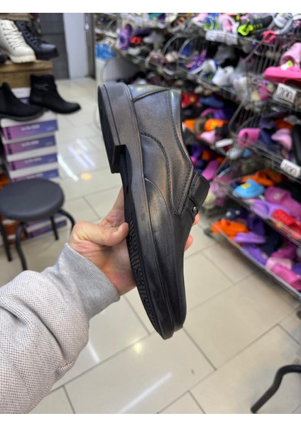 Iç Dış Deri Siyah Kauçuk Taban Yüksek Kalite Casual
