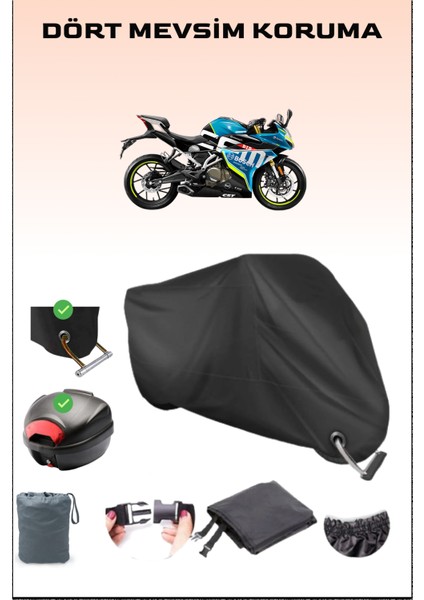 Cfmoto 250Sr Için Arka Çanta Ve Kilit Uyumlu Siyah Motosiklet Branda, Güvenli