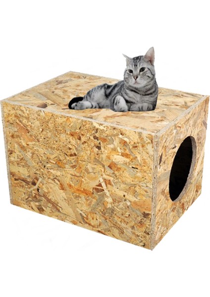 Kedi Evi Dış Ortam Uygun Ahşap Kedi Evi Osb 40X30X30 cm fiyatları