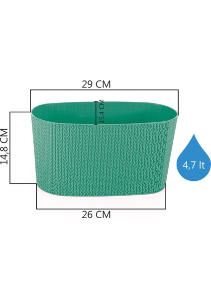 Sümela Balkon Plastik Çiçek & Bitki Saksısı 4,7lt