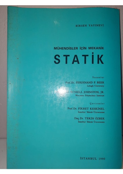 Mühendisler Için Mekanik Statik