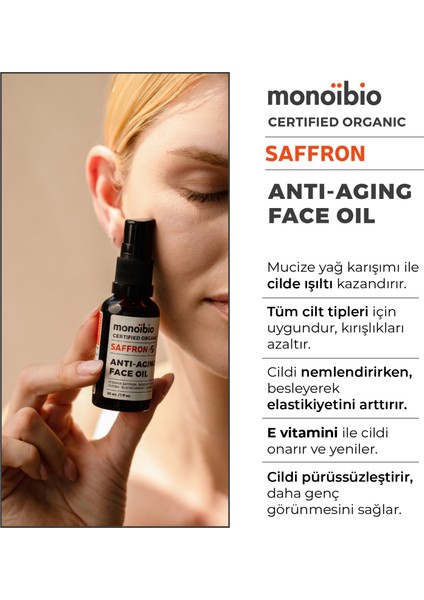 Saffron Anti-Aging Yüz Bakım Yağı - Kolajen Yapısı Güçlendirici Organik Sertifikalı Serum 30 ml modelleri