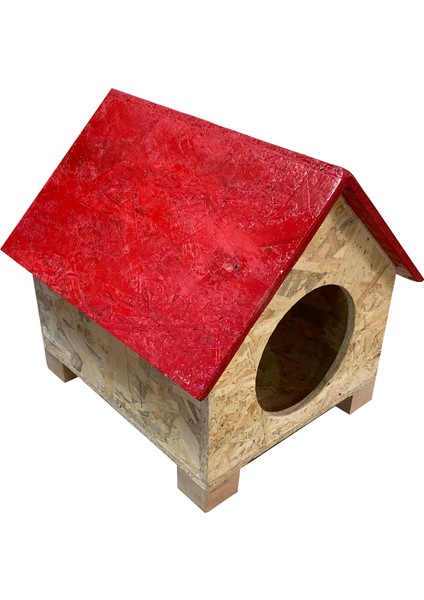 Kedi Evi Dış Ortam Uygun Ahşap Kedi Evi Osb 39X37X34 cm