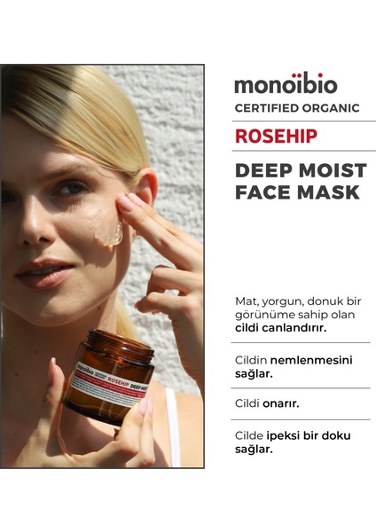 Rosehip Organik Nemlendirici Yüz Bakım Maskesi - Mat Yorgun Donuk Ciltler için Yoğun Nemlendirici 100 ml modelleri