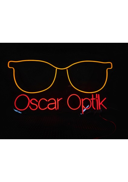 Cizgineon Gözlük Neon LED Işıklı Duvar Dekarasyon
