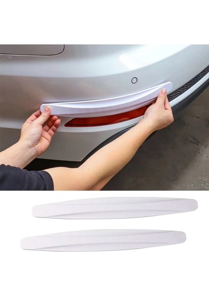 Beyaz 2 Adet Oto Tampon Koruyucu Araba Tampon Koruyucu Karbon Desenli Tampon Koruma Tampon Görseli