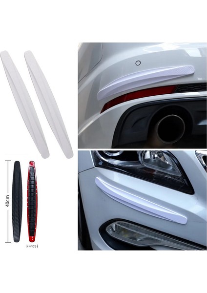 Beyaz 2 Adet Oto Tampon Koruyucu Araba Tampon Koruyucu Karbon Desenli Tampon Koruma Tampon Görseli