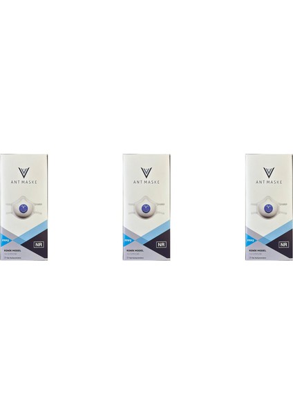 Beyaz Ventilli Ffp2 Nr Toz Iş Güvenlik Sanayi Boya Konik Maske - 25 Adetlik 3 Paket