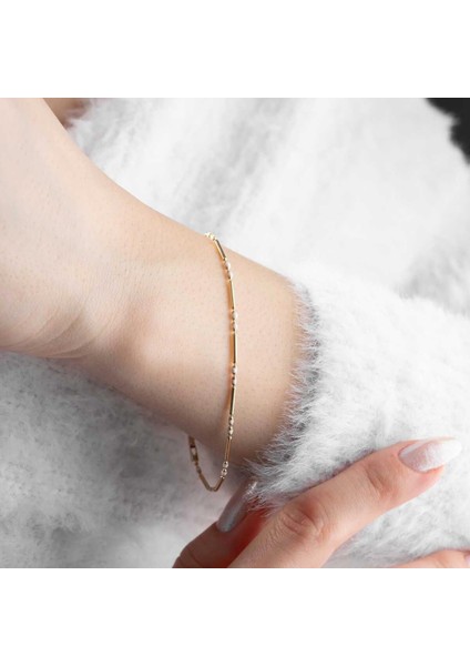 14 Ayar Altın Mini Toplu Çubuk Bileklik fiyatları