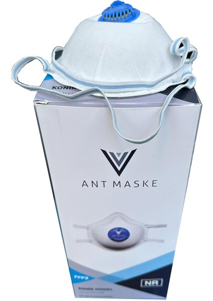 Beyaz Ventilli FFP2 Nr Boya Konik Maske - 25 Adetlik 10 Paket fiyatları