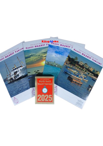 2025 Büyük Saatli Maarif Duvar Takvimi ve Deniz Görselli Poster (11,5X16 cm Ebat-Kod:06)