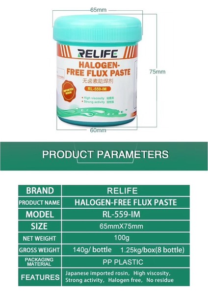 Relıfe RL-559-IM Halogen Free Krem Flux