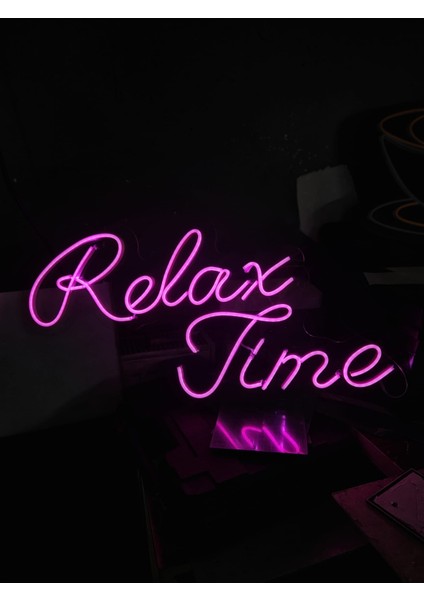 Cizgineon Relax Time Işıklı Neon LED Duvar Dekarasyon