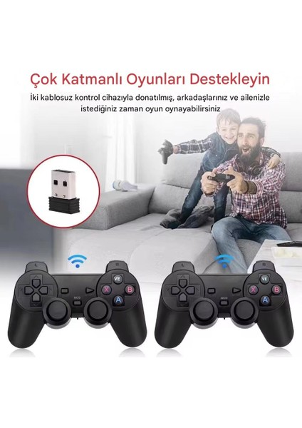 X2 Plus Game Stick, Retro Atari, 4K Hd Video Oyun Konsolu, 3D Retro Oyun, Dahili 30000 Oyun, 40 Farklı Simülatör