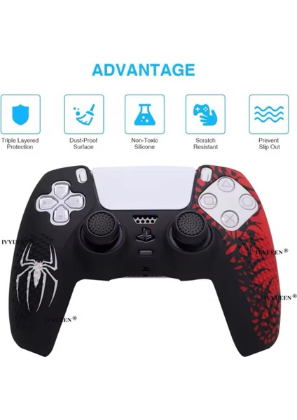 Ps5 Dualsense Spiderman Desenli Gamepad Uyumlu Slikon Kılıf Case