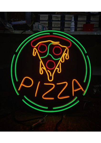 Cizgineon Pizza Işıklı Neon LED Duvar Dekarasyon