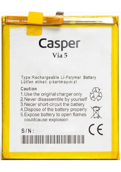 Casper Via V5 Uyumlu Ithal Pil