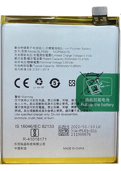 Oppo RX17 BLP689 Uyumlu Ithal Pil