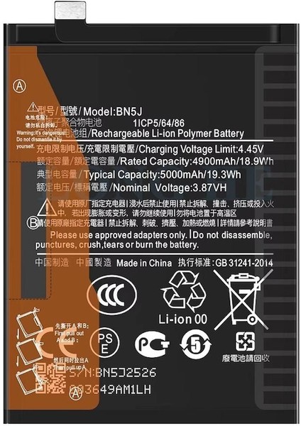 Xiaomi Redmi Note 12R BN5J Uyumlu Ithal Pil