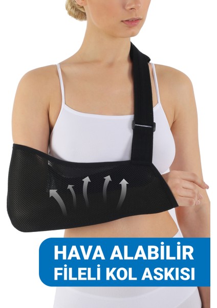 Ayarlanabilir Fileli Kol Askısı, Ağrılı Durumda Kol Sabitleme, Kırık, Çıkık, Incinme Hava Alabilir