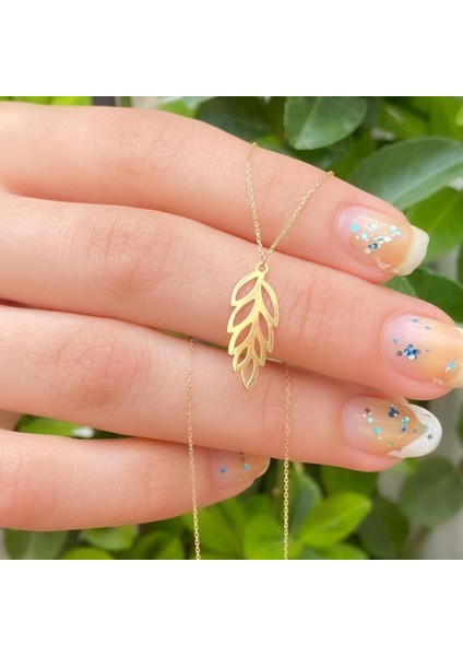 14 Ayar Altın Uzun Yaprak Kolye fiyatları