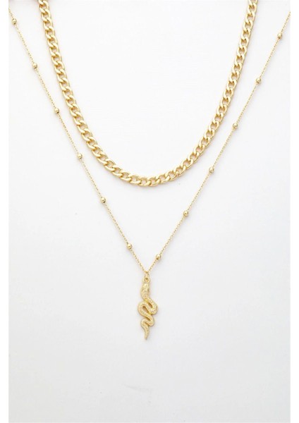 Yılan Figürlü Kombin Kolye modelleri