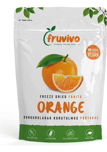 Dondurularak Kurutulmuş Portakal 20 gr, Vegan, Glutensiz Kurutulmuş Meyveler