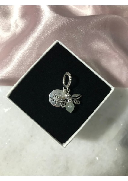 Pandora Charm Karanlıkta Parlayan Ateş Böceği Charm Çelik Kaplama