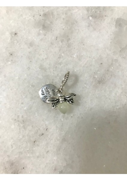 Pandora Charm Karanlıkta Parlayan Ateş Böceği Charm Çelik Kaplama