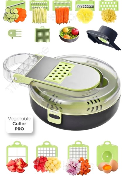 Vegetable Cutter Pro Rende Sebze Soğan Küp Doğrayıcı Dilimleyici Hazneli Kesici Dicer Rende Seti