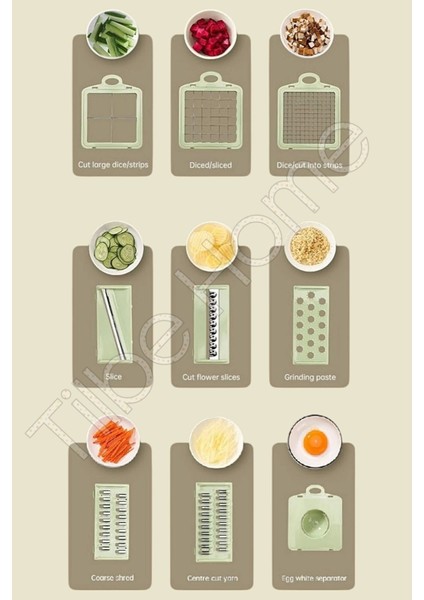 Vegetable Cutter Pro Rende Sebze Soğan Küp Doğrayıcı Dilimleyici Hazneli Kesici Dicer Rende Seti indirimleri