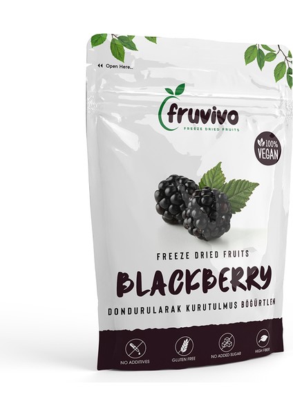 Dondurularak Kurutulmuş Böğürtlen 20 gr, Vegan, Glutensiz Kurutulmuş Meyveler fırsatları