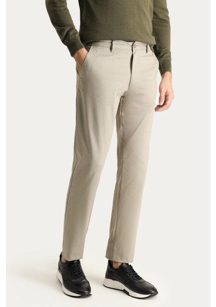 Slim Fit Dar Kesim Likralı Kanvas / Chino Pantolon