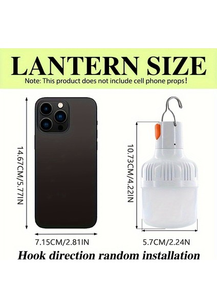 USB LED Balıkçılık Ampulü ve Kanca - Taşınabilir Arama Işığı & Kamp Feneri, Açık Hava Maceraları Için Elde Taşınabilir Acil Durum Sel Işığı (Yurt Dışından)