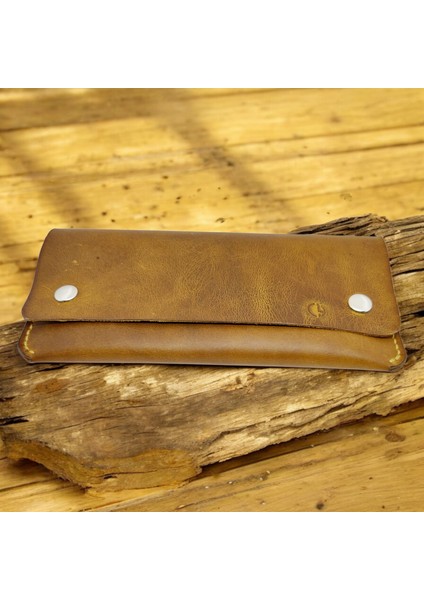 Cy Leather Luxette El Yapımı Camel Hakiki Deri Erkek Kadın Unisex Portföy Cüzdanı indirimleri